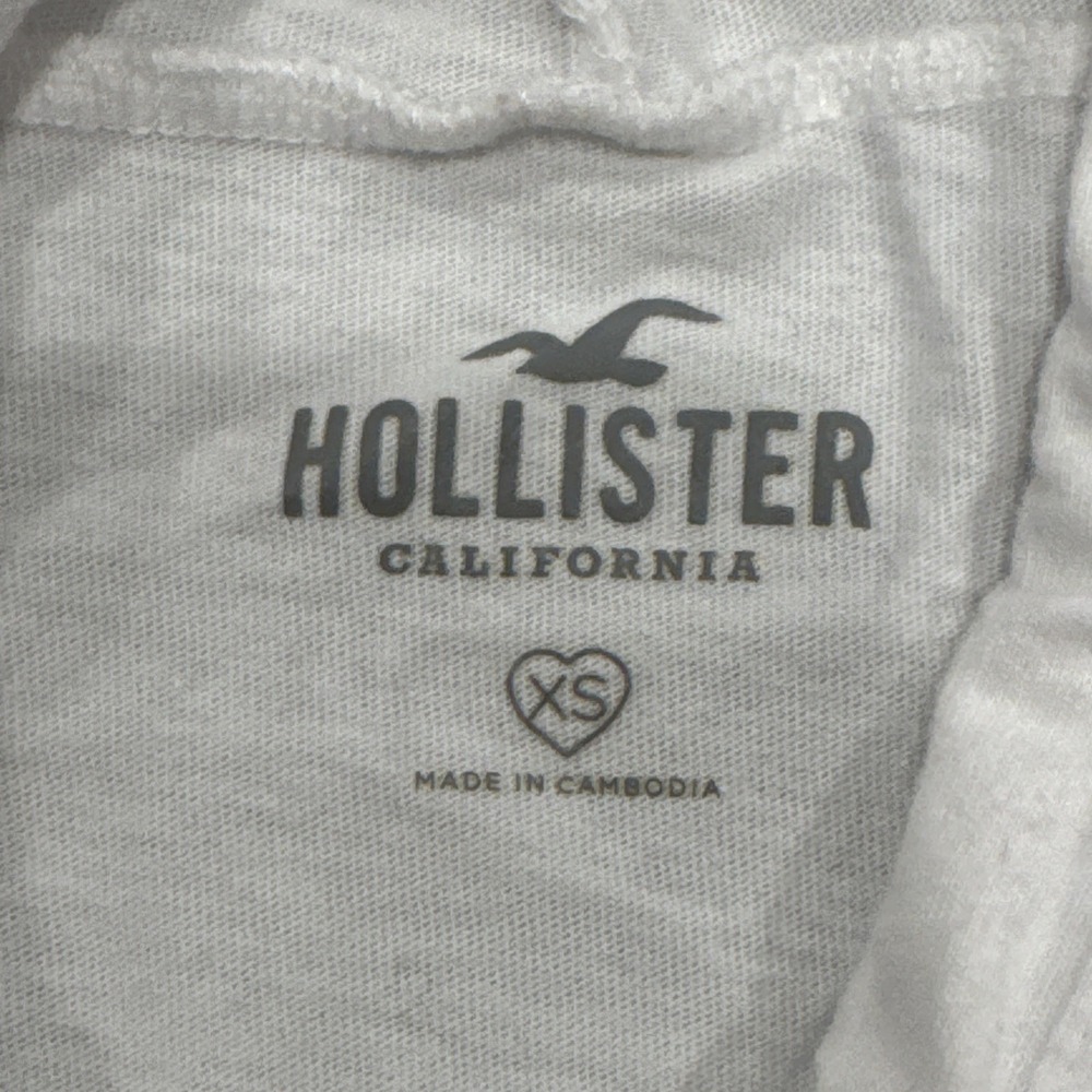 Hollister Hoodie Women XS Cursive Logo Long Sleeve Drawstring‎ Crop Blue #474 - Picture 5 of 6